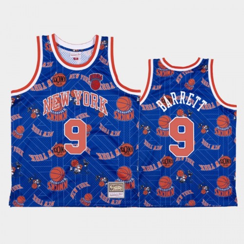 R.J. Barrett New York Knicks #9 Blue Tear Up Pack Hardwood Classics Jersey