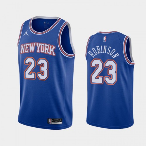 Men's New York Knicks #23 Mitchell Robinson 2020-21 Statement Blue Jersey