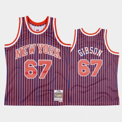 New York Knicks #67 Taj Gibson Striped Red 1991-92 Jersey
