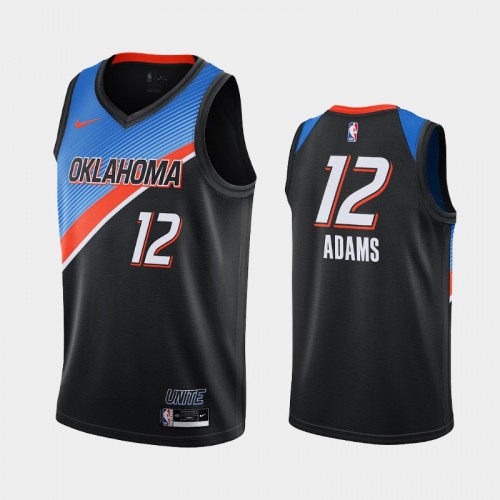 Men Oklahoma City Thunder #12 Steven Adams 2020-21 City Edition Player Black Jersey
