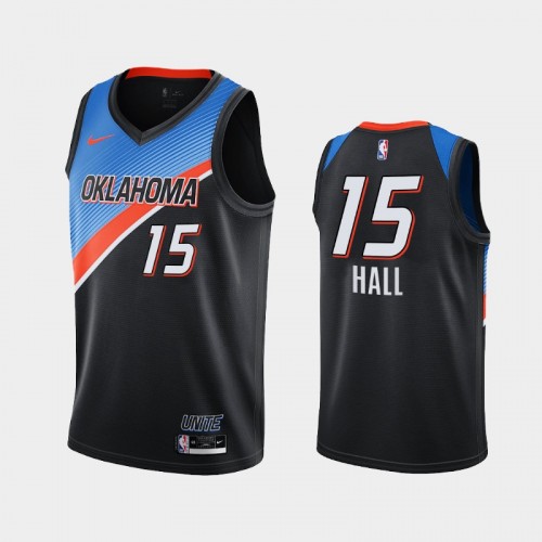 Men's Oklahoma City Thunder #15 Josh Hall 2020-21 City Black Jersey