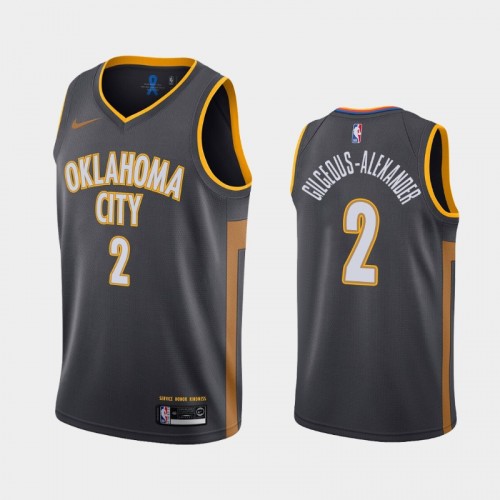 Men's Oklahoma City Thunder #2 Shai Gilgeous-Alexander 2019-20 City Charcoal Jersey