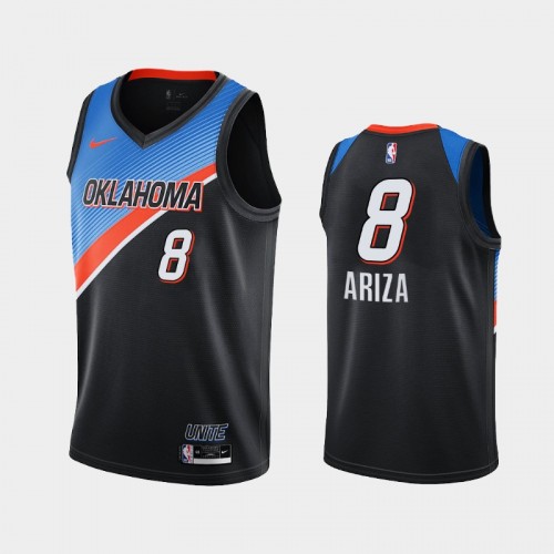 Men's Oklahoma City Thunder #8 Trevor Ariza 2020-21 City Black Jersey