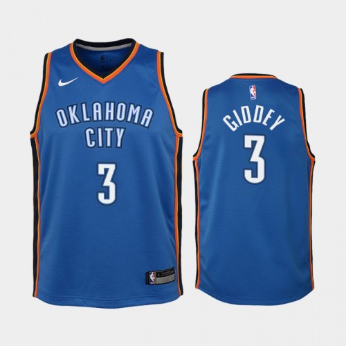 Oklahoma City Thunder Josh Giddey Youth #3 Icon Edition 2021 NBA Draft Blue Jersey