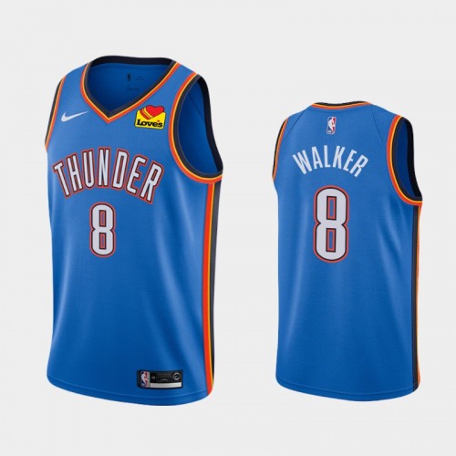 Oklahoma City Thunder Kemba Walker Men #8 Icon Edition 2021 Trade Blue Jersey