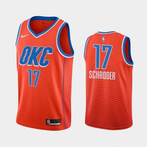 Men's Oklahoma City Thunder #17 Dennis Schroder 2019-20 Statement Orange Jersey