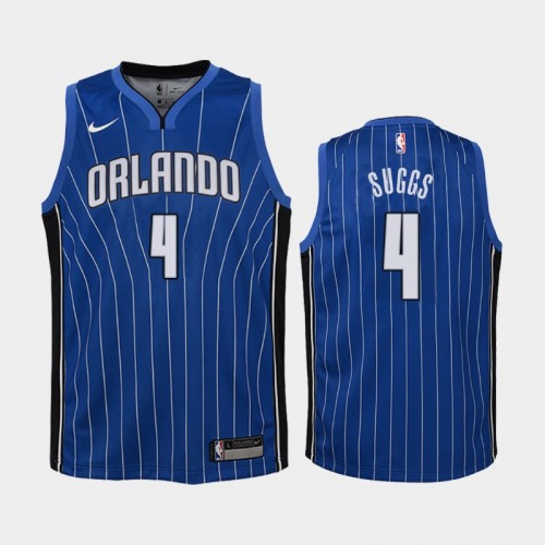Orlando Magic Jalen Suggs Youth #4 Icon Edition 2021 NBA Draft Blue Jersey
