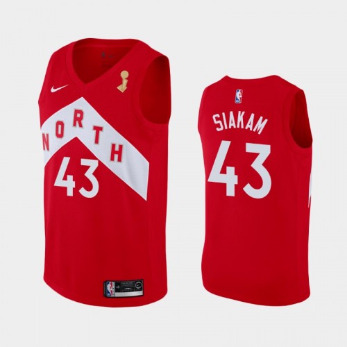 Men's Toronto Raptors #43 Pascal Siakam 2019 NBA Finals Champions Earned Red Jersey