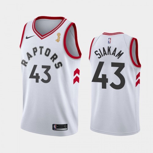 Men's Toronto Raptors #43 Pascal Siakam 2019 NBA Finals Champions Association White Jersey