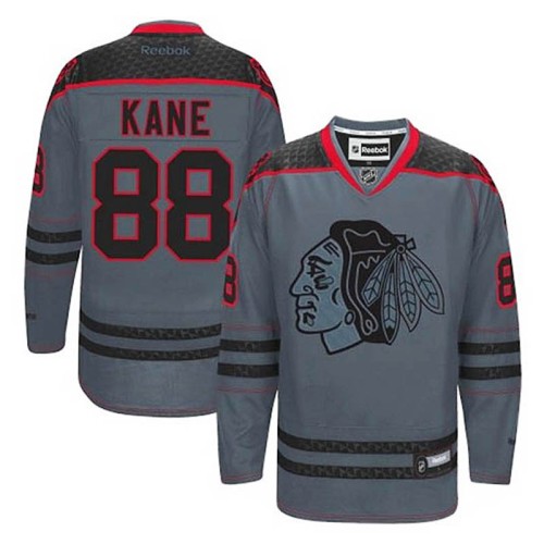 Patrick Kane #88 Charcoal Cross Check Fashion Jersey