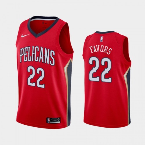 Men's New Orleans Pelicans #22 Derrick Favors Red Statement Jersey