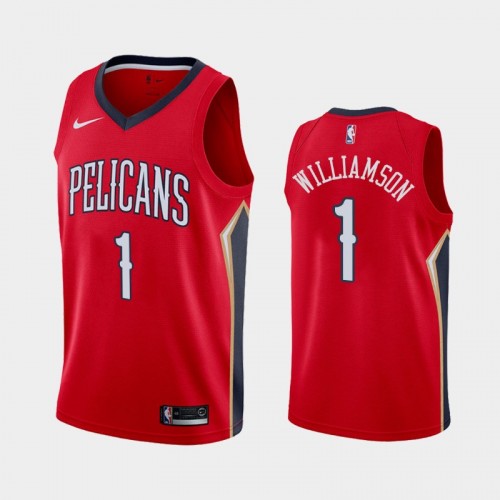 New Orleans Pelicans Statement #1 Zion Williamson Red 2019-20 Jersey