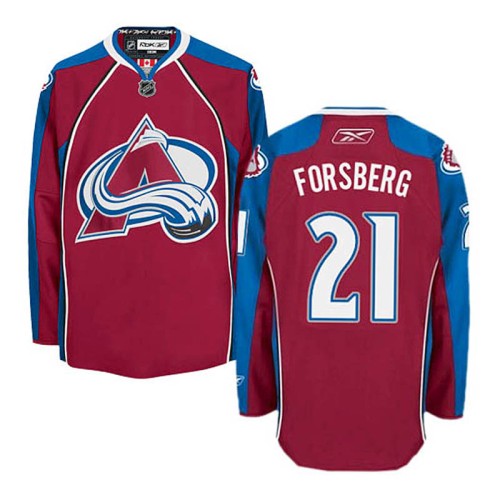 Peter Forsberg #21 Burgundy Red Home Jersey