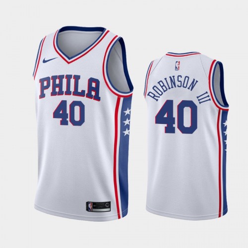 Men's Philadelphia 76ers #40 Glenn Robinson III 2019-20 Association White Jersey