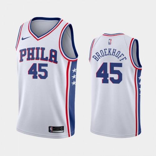 Men's Philadelphia 76ers Ryan Broekhoff #45 2020-21 Association White Jersey