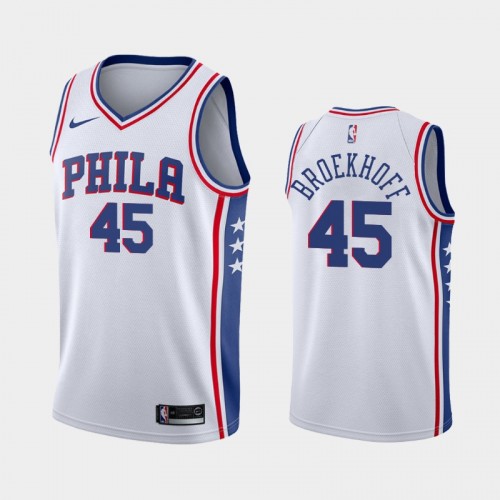 Men's Philadelphia 76ers #45 Ryan Broekhoff 2019-20 Association White Jersey