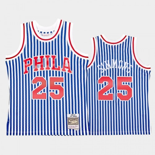 Philadelphia 76ers #25 Ben Simmons Striped Blue 1996-97 Jersey