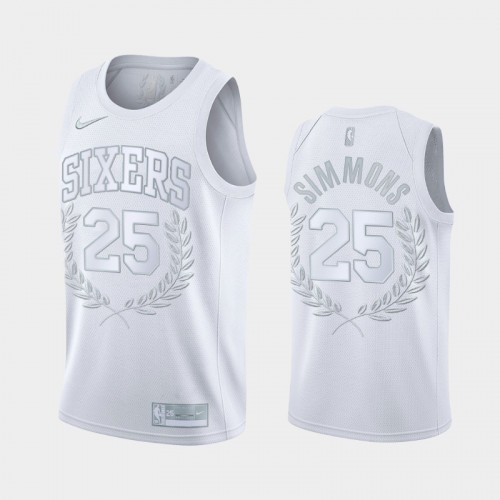 Ben Simmons #25 Rookie of the Year Philadelphia 76ers Glory Limited White Jersey