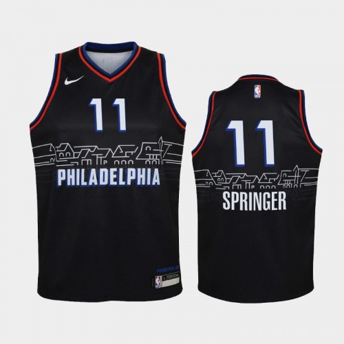 Jaden Springer Youth #11 City Edition 2021 NBA Draft Black Jersey
