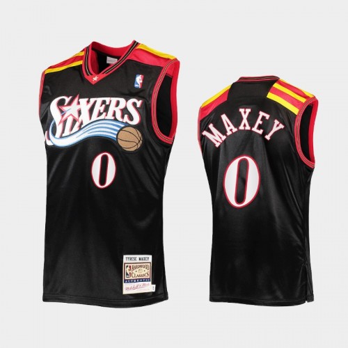 Philadelphia 76ers #0 Tyrese Maxey Commemorative Classic Authentic Limited Black Jersey