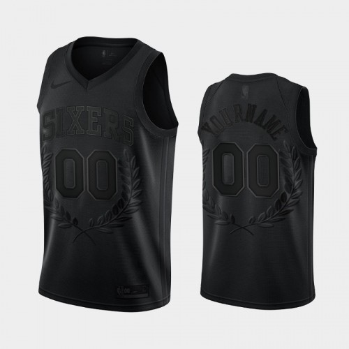 Philadelphia 76ers #00 Custom Glory Limited Glory Awards Black Jersey