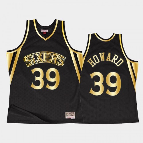 Men Philadelphia 76ers #39 Dwight Howard Throwback 90s Golden Collection Black Jersey