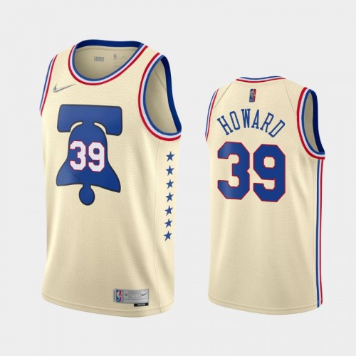 Men's Philadelphia 76ers #39 Dwight Howard 2021 Earned Cream Jersey