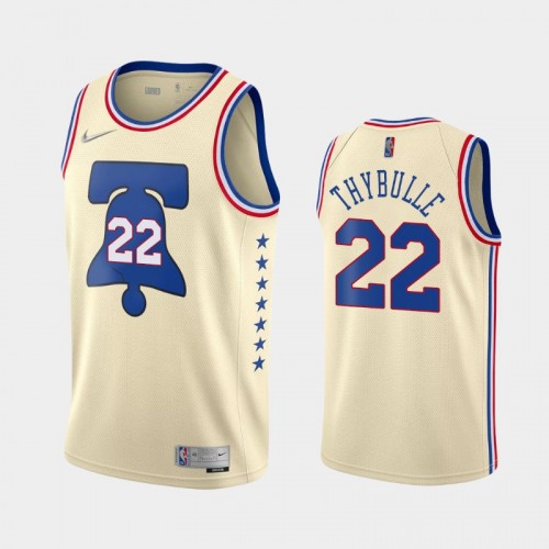 Men's Philadelphia 76ers #22 Matisse Thybulle 2021 Earned Cream Jersey
