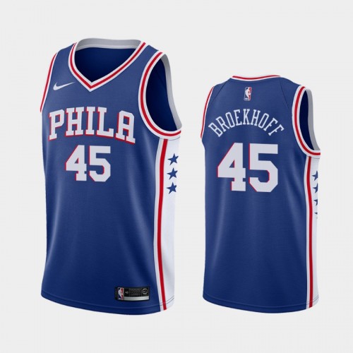 Men's Philadelphia 76ers Ryan Broekhoff #45 2020-21 Icon Blue Jersey