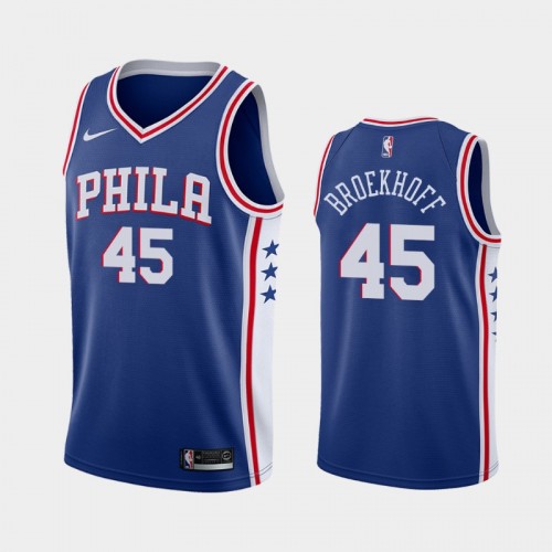 Men's Philadelphia 76ers #45 Ryan Broekhoff 2019-20 Icon Blue Jersey