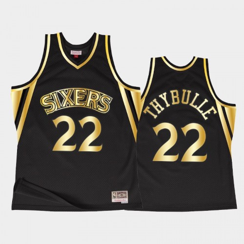 Men Philadelphia 76ers #22 Matisse Thybulle Throwback 90s Golden Collection Black Jersey