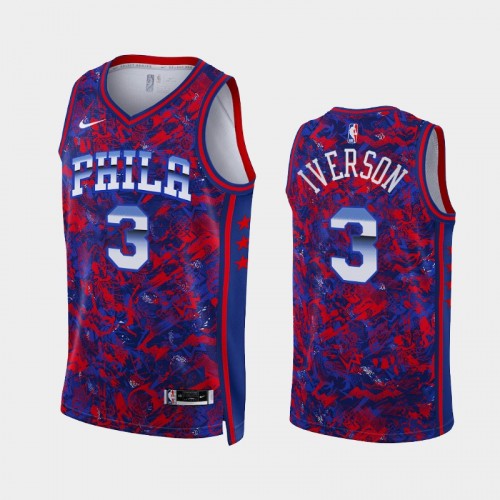 Philadelphia 76ers Allen Iverson Select Series Royal Dazzle Jersey