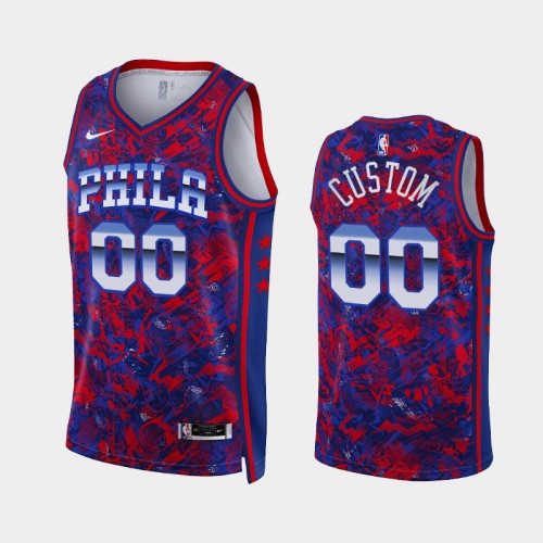 Philadelphia 76ers Custom Select Series Royal Dazzle Jersey