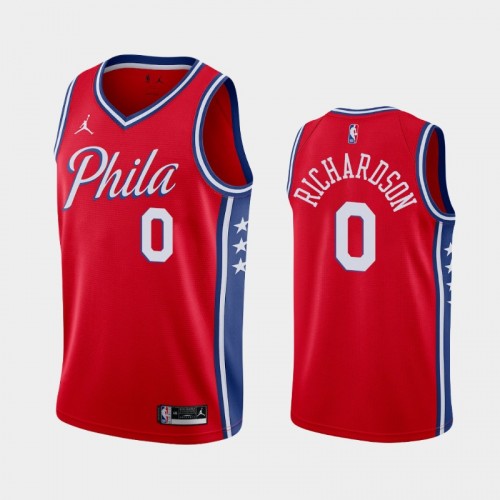 Men's Philadelphia 76ers #0 Josh Richardson 2020-21 Statement Red Jersey