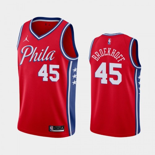 Men's Philadelphia 76ers Ryan Broekhoff #45 2020-21 Statement Red Jersey