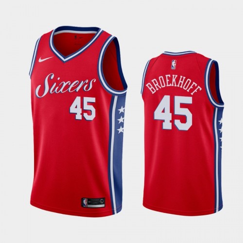 Men's Philadelphia 76ers #45 Ryan Broekhoff 2019-20 Statement Red Jersey