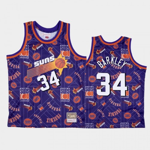 Charles Barkley Phoenix Suns #34 Purple Tear Up Pack Hardwood Classics Jersey