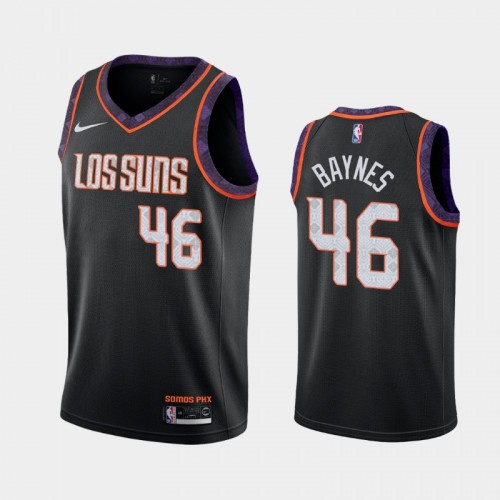 Men's Phoenix Suns #46 Aron Baynes 2019-20 City Black Jersey