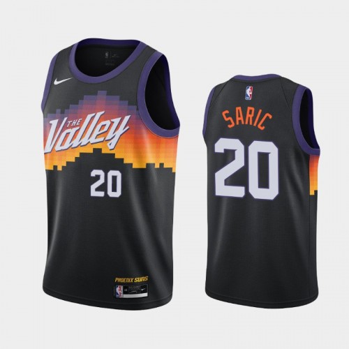 Men's Phoenix Suns Dario Saric #20 2020-21 City Black Jersey