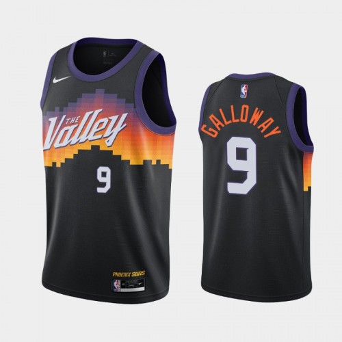 Men's Phoenix Suns Langston Galloway #9 2020-21 City Black Jersey
