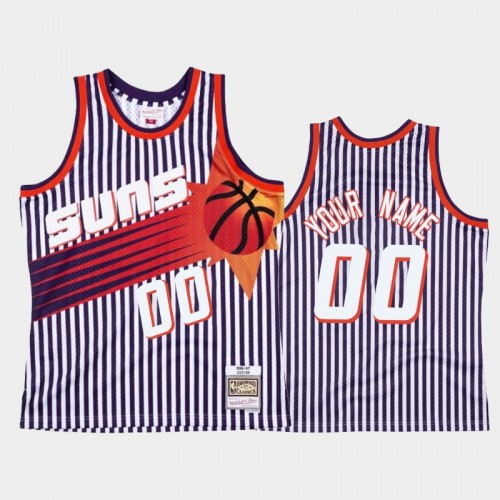 Phoenix Suns #00 Custom Striped Navy 1996-97 Jersey