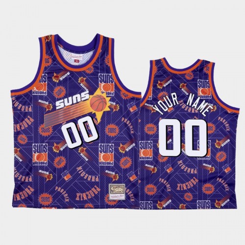 Custom Phoenix Suns #00 Purple Tear Up Pack Hardwood Classics Jersey