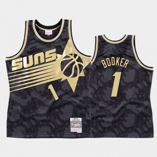 Phoenix Suns #1 Devin Booker Black Toile Jersey
