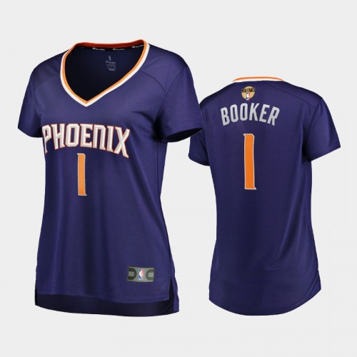 Phoenix Suns #1 Devin Booker 2021 NBA Finals Bound Replica Purple Jersey