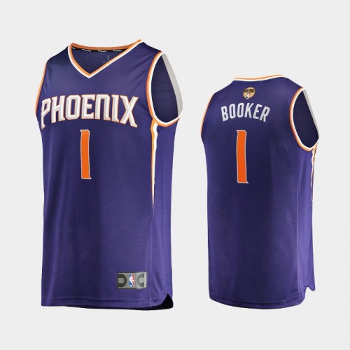 Phoenix Suns #1 Devin Booker 2021 NBA Finals Bound Replica Purple Jersey