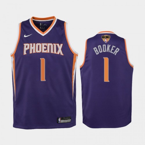 Phoenix Suns #1 Devin Booker 2021 NBA Finals Icon Edition Purple Jersey