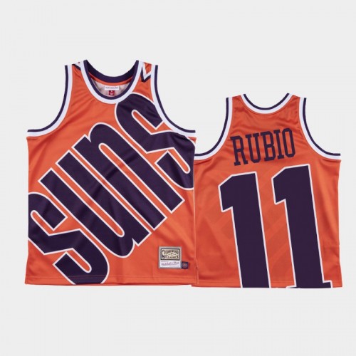 Phoenix Suns #11 Ricky Rubio Orange Big Face Jersey - Hardwood Classics