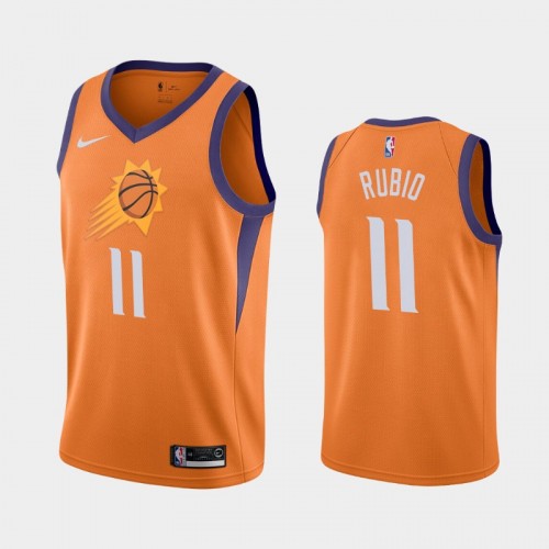 Men's Phoenix Suns #11 Ricky Rubio 2019-20 Statement Orange Jersey