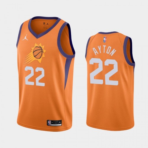 Men's Phoenix Suns #22 Deandre Ayton 2020-21 Statement Orange Jersey