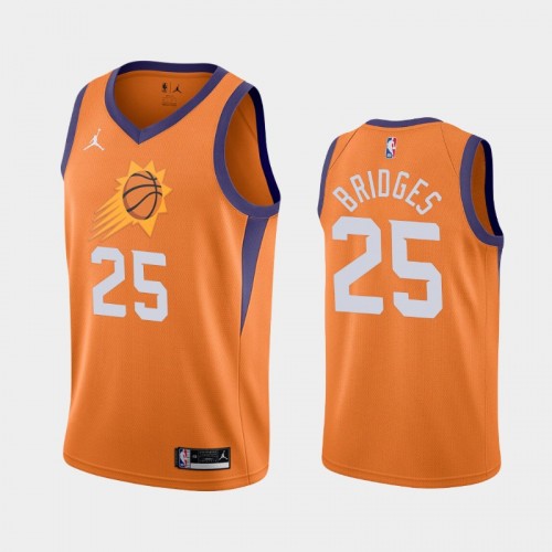 Men's Phoenix Suns #25 Mikal Bridges 2020-21 Statement Orange Jersey